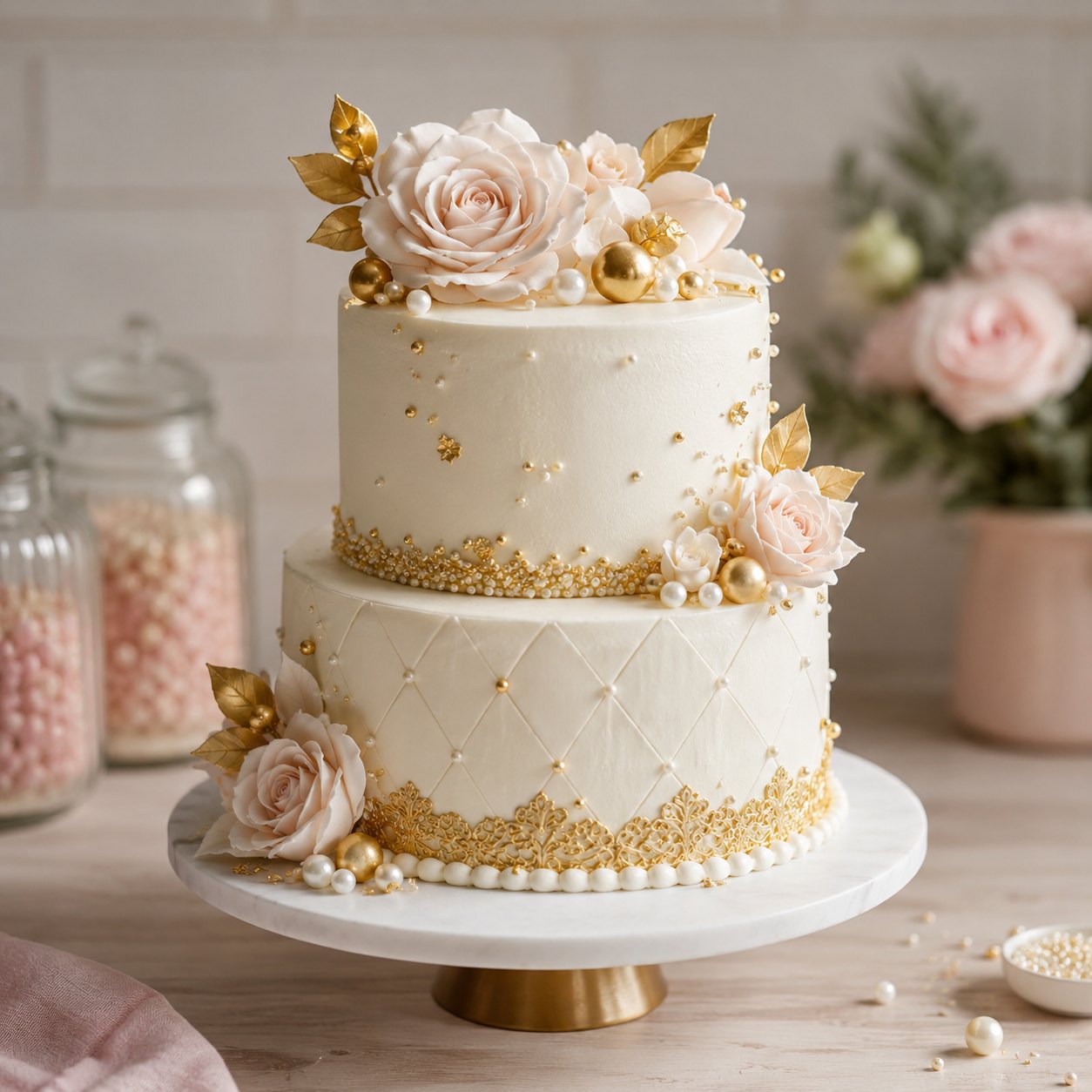 Two-tier celebration cake
