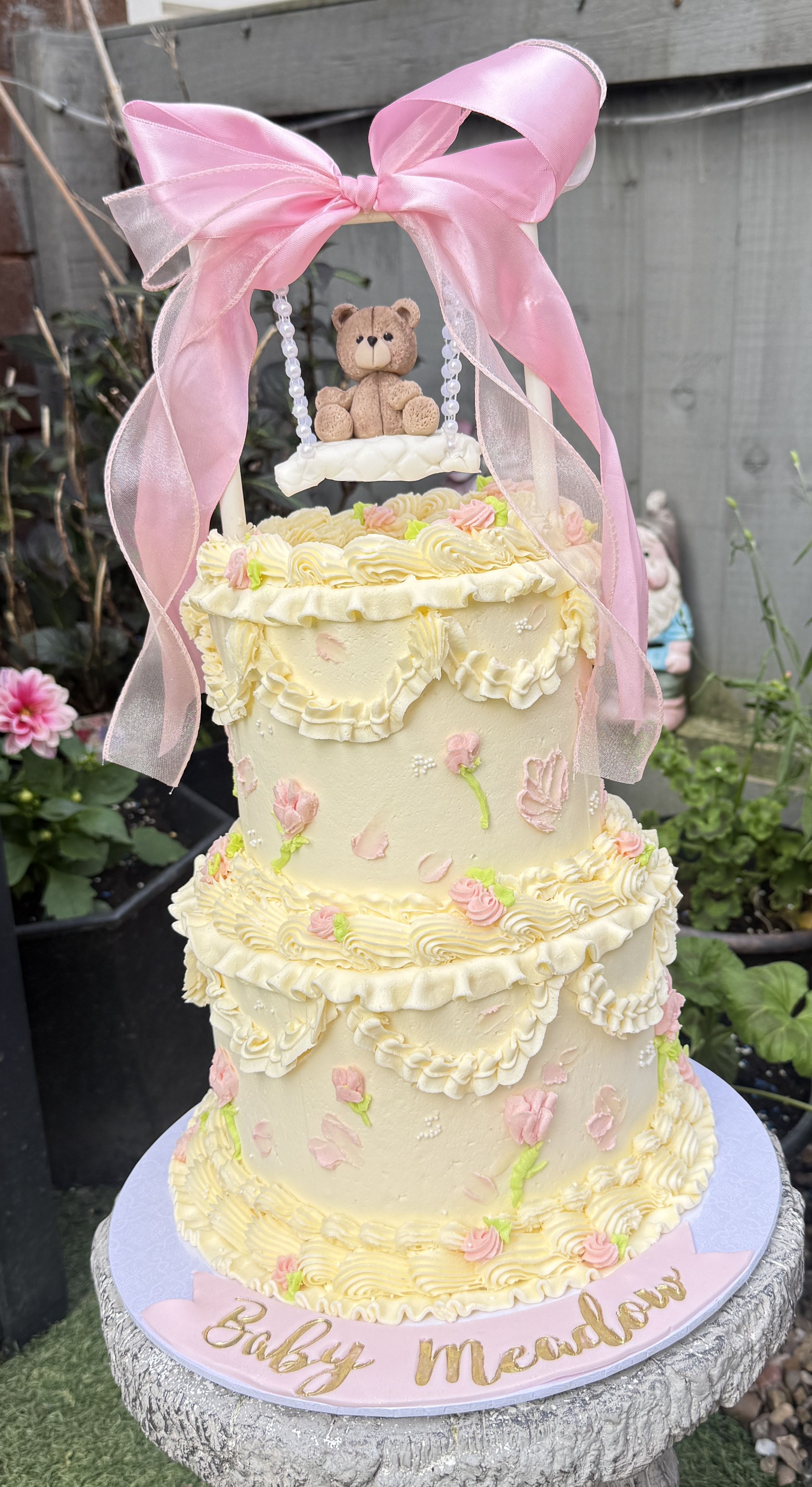 Baby shower/ christening vintage cake